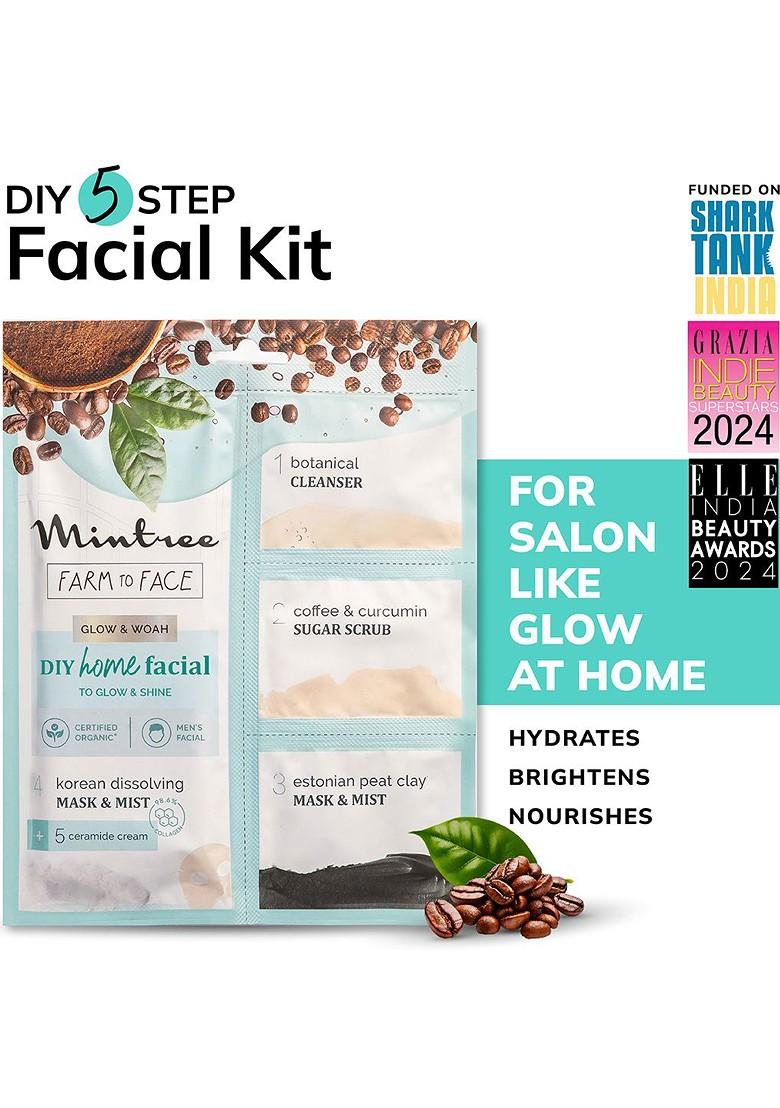 Mintree Farm To Face 5 Step Diy Glow Woah Home Facial Kit 45G