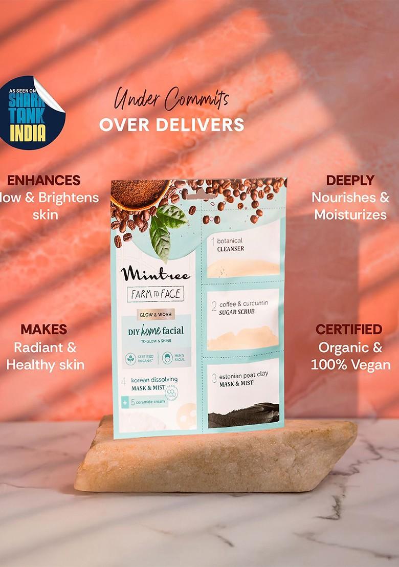 Mintree Farm To Face 5 Step Diy Glow Woah Home Facial Kit 45G