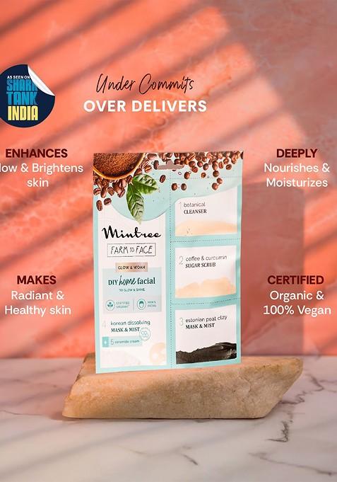 Mintree Farm To Face 5 Step Diy Glow Woah Home Facial Kit 45G