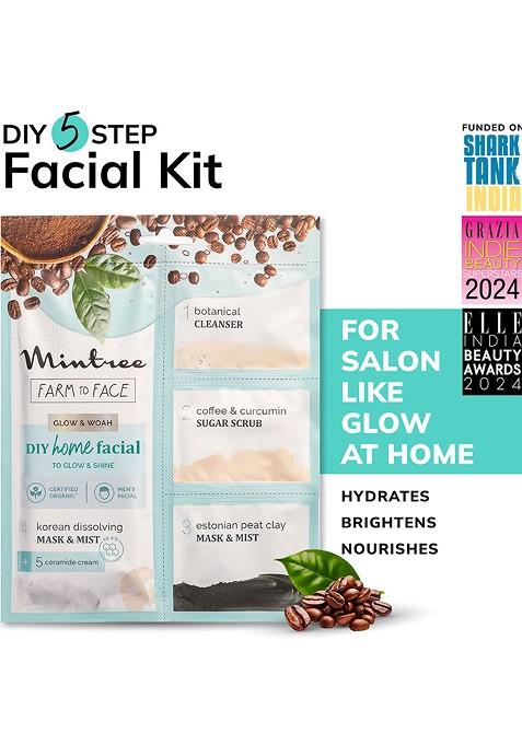 Mintree Farm To Face 5 Step Diy Glow Woah Home Facial Kit 45G