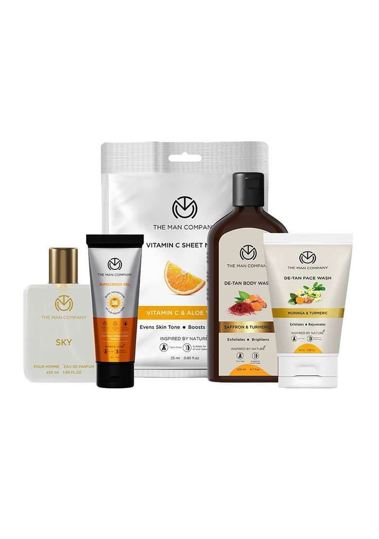The Man Company De Tan Body Wash Face Sunscreen Gel Sheet Mask Edp - Indya