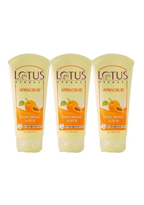Lotus Herbals Set Of 3 Apriscrub Fresh Apricot Scrub 180 G Each