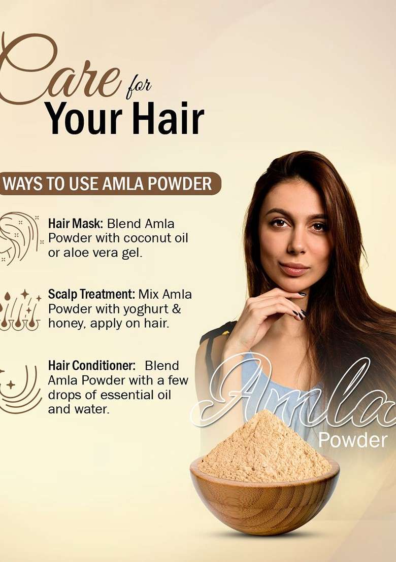7Daysnatural Natural Herbal Amla Powder For Face Hair 200 G - Indya