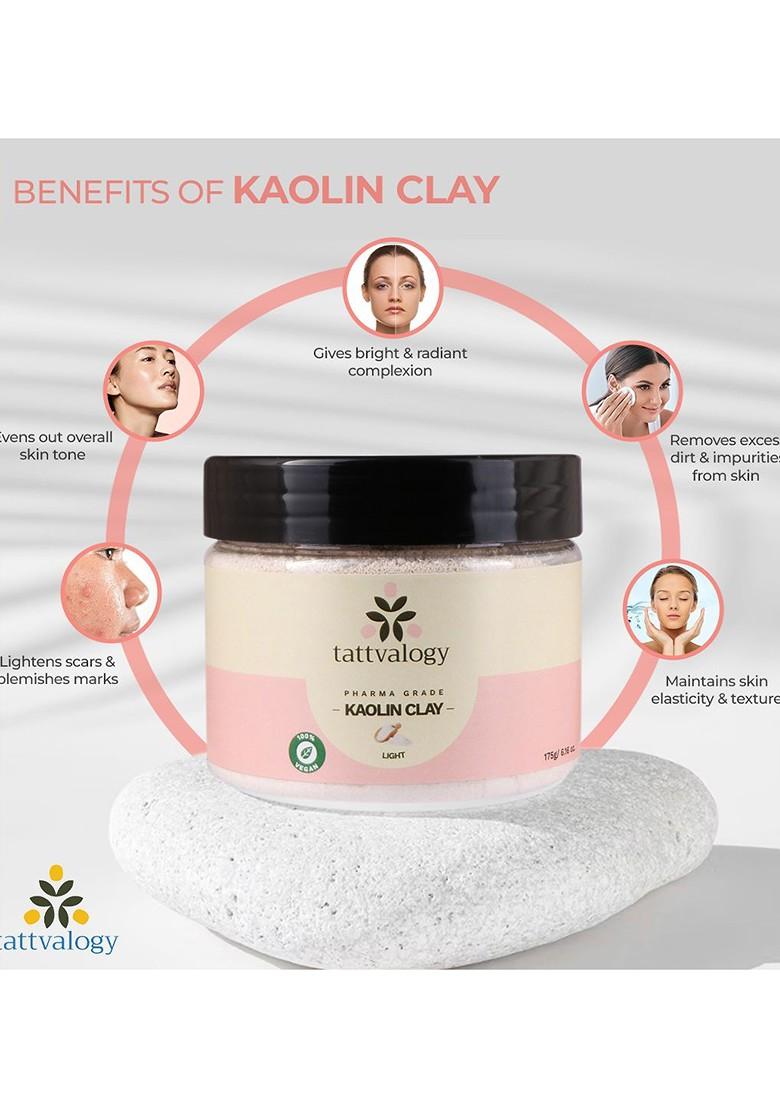Tattvalogy Vegan Pure Natural Pharma Grade Kaolin Clay Light Face Mask 175 G