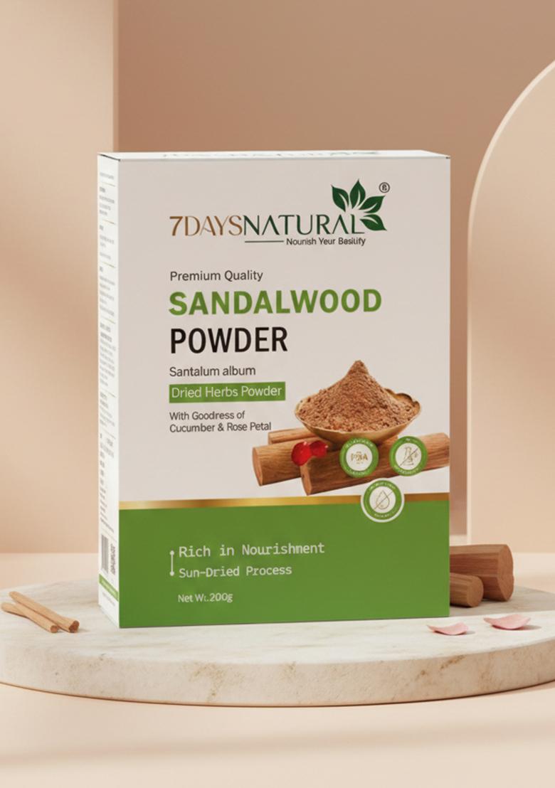 7Daysnatural Natural Sandalwood Herbal Powder For Face Hair 200 G