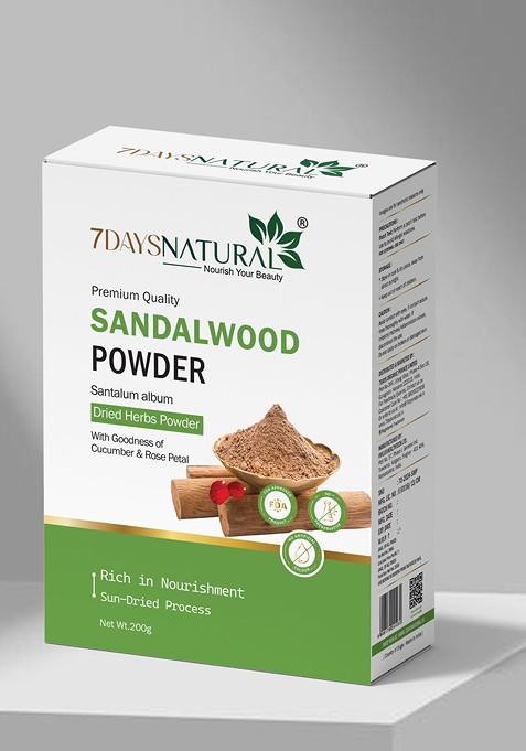 7Daysnatural Natural Sandalwood Herbal Powder For Face Hair 200 G