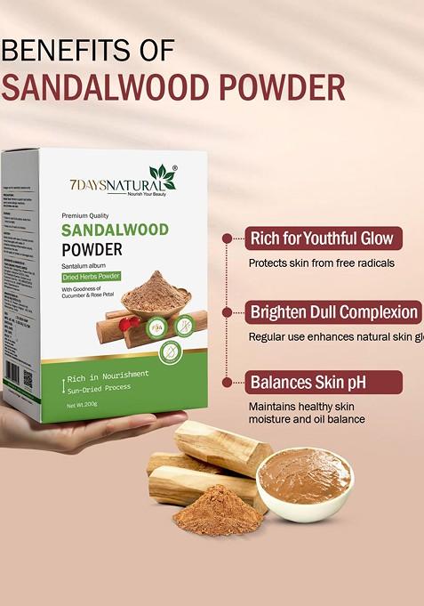 7Daysnatural Natural Sandalwood Herbal Powder For Face Hair 200 G