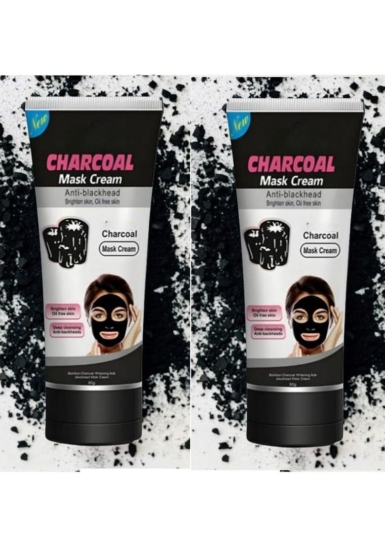 Elecsera Set Of 2 Charcoal Anti Blackhead Peel Off Mask Cream 130 Ml Each