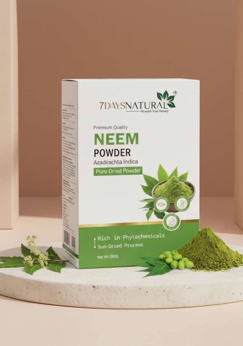7Daysnatural Natural Neem Herbal Powder Mask For Skin Hair 200 G - Indya
