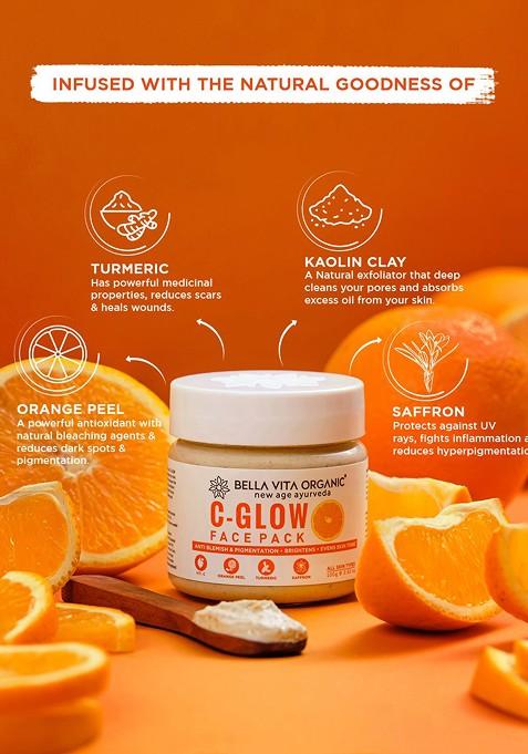 Bella Vita Organic Vitamin C Glow Face Pack For Skin Brightening Hydration 100 G