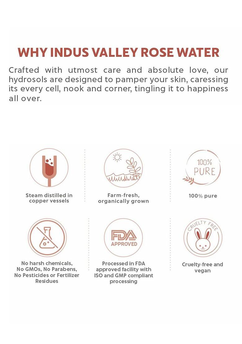 Indus Valley Organic Ayurveda Fresh Rose Water Facial Toner 250Ml