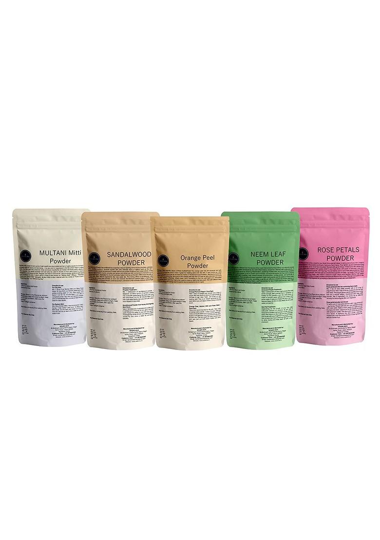 Vedicine Multani Mitti Sandalwood Orange Neem Leaf Rose Petal Powder Face Mask 75G Each