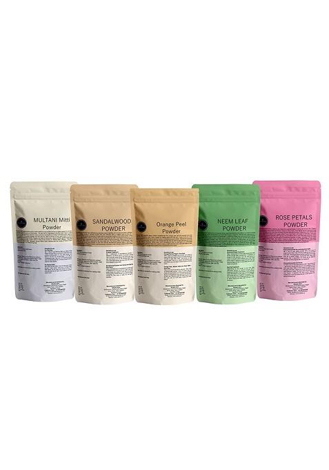 Vedicine Multani Mitti Sandalwood Orange Neem Leaf Rose Petal Powder Face Mask 75G Each
