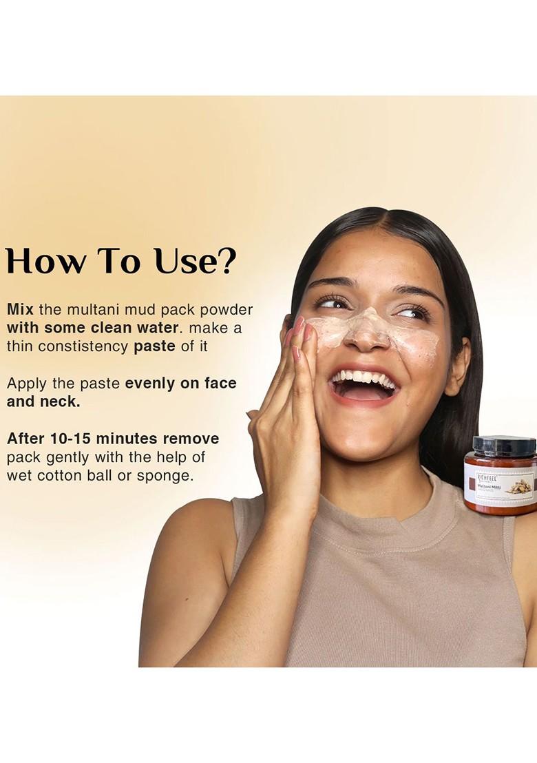 Richfeel Set Of 2 Multani Mitti Clarifying Mud Pack For Acne Prone Skin 100G Each