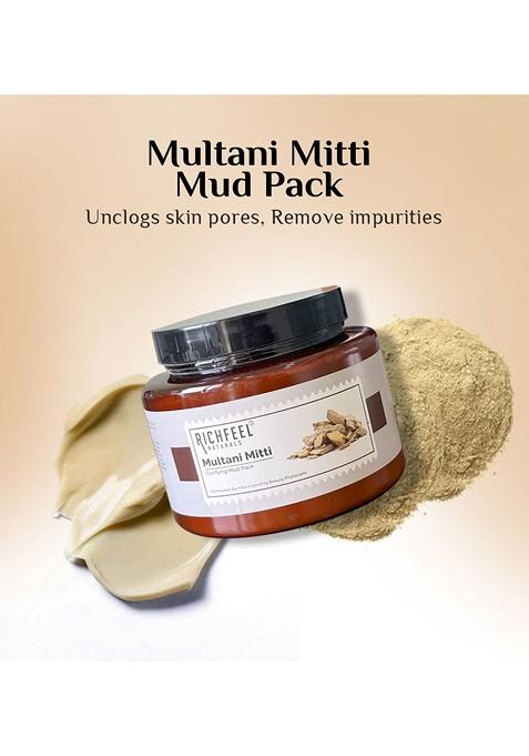 Richfeel Set Of 2 Multani Mitti Clarifying Mud Pack For Acne Prone Skin 100G Each
