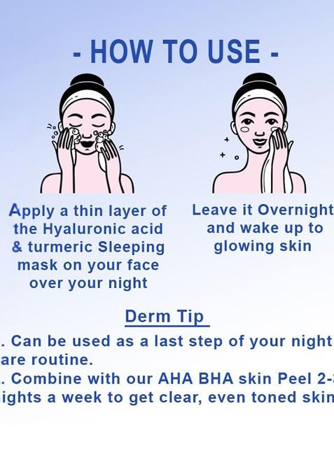 Volamena Hyaluronic Acid Turmeric Sleeping Mask For Hydration Repairing Dull Skin 50Ml