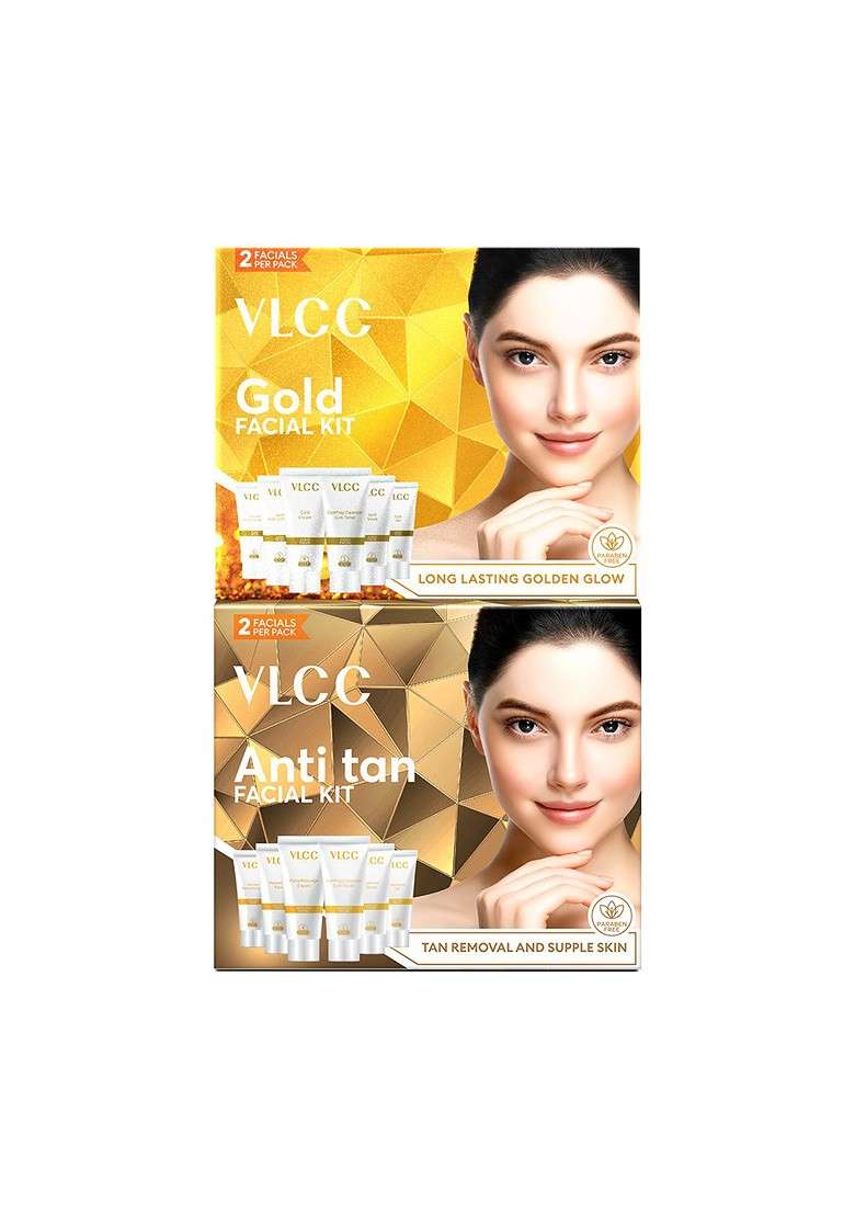 Vlcc Gold Single Facial Kit 60G Anti Tan - Indya