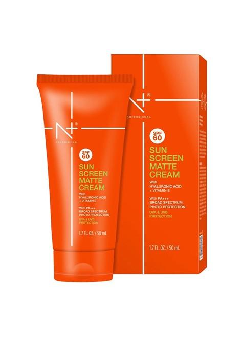 N Plus Professional Sun Screen Spf 60 Matte Cream With Hyaluronic Acid Vitamin E 50 Ml