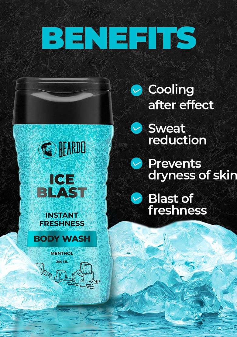 Beardo Men Ice Blast Instant Freshness Body Wash 200Ml - Indya
