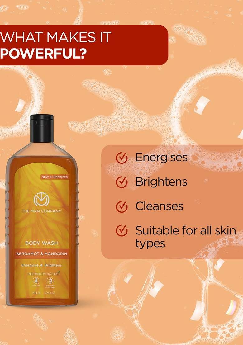 The Man Company Bergamot Mandarin Body Wash 200Ml - Indya