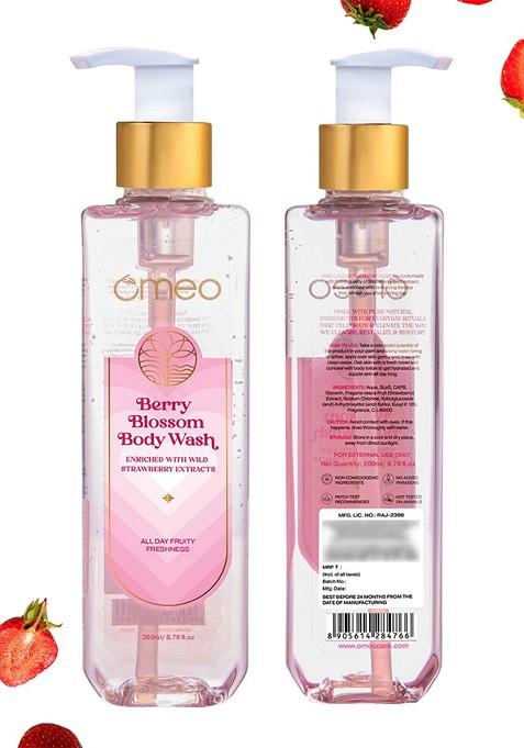 Omeo Berry Blossom Body Wash With Strawberry Glycerin 200 Ml
