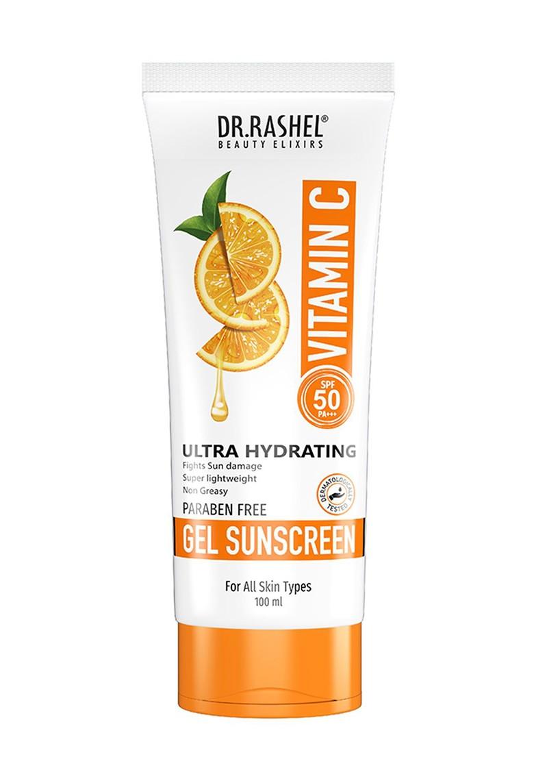 Dr Rashel Ultra Hydrating Vitamin C Gel Sunscreen Spf 50 Pa For Face Body 100Ml