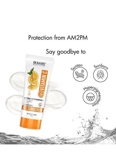 Dr Rashel Ultra Hydrating Vitamin C Gel Sunscreen Spf 50 Pa For Face Body 100Ml