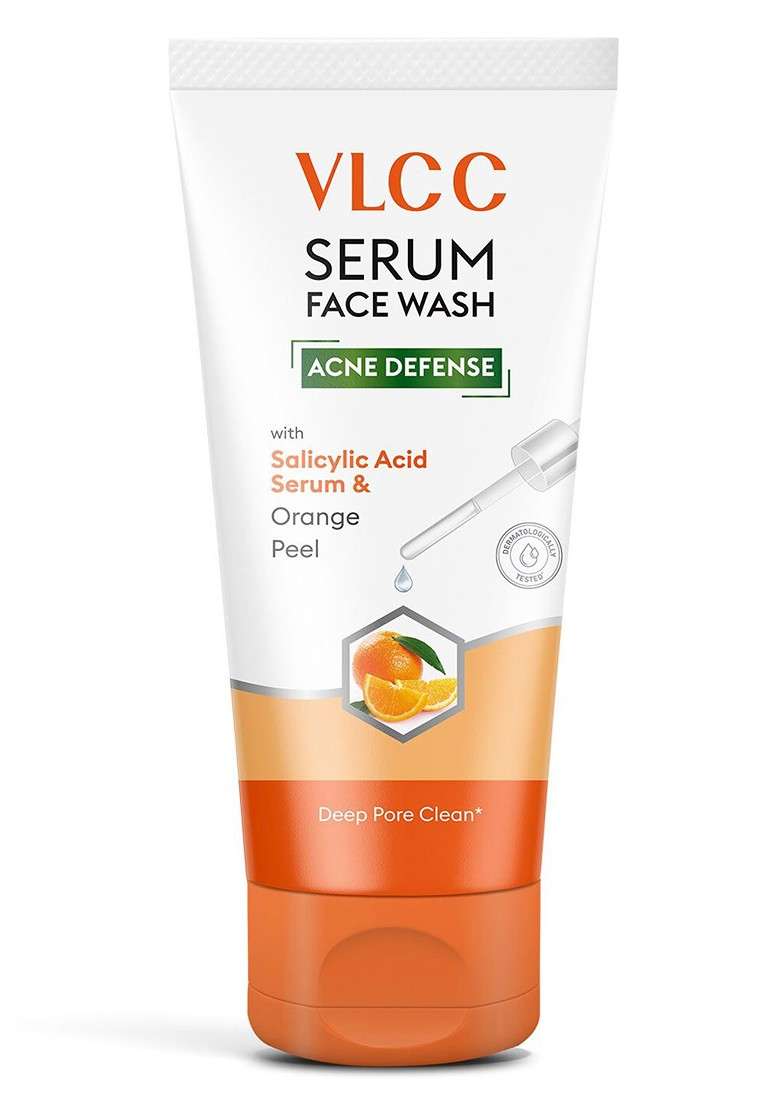 Vlcc Acne Defense Serum Face Wash With Salicylic Acid Orange 100Ml - Indya