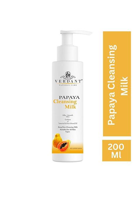 Verdant Natural Care Papaya Cleansing Milk With Tamarind Sweet Almond 200 Ml