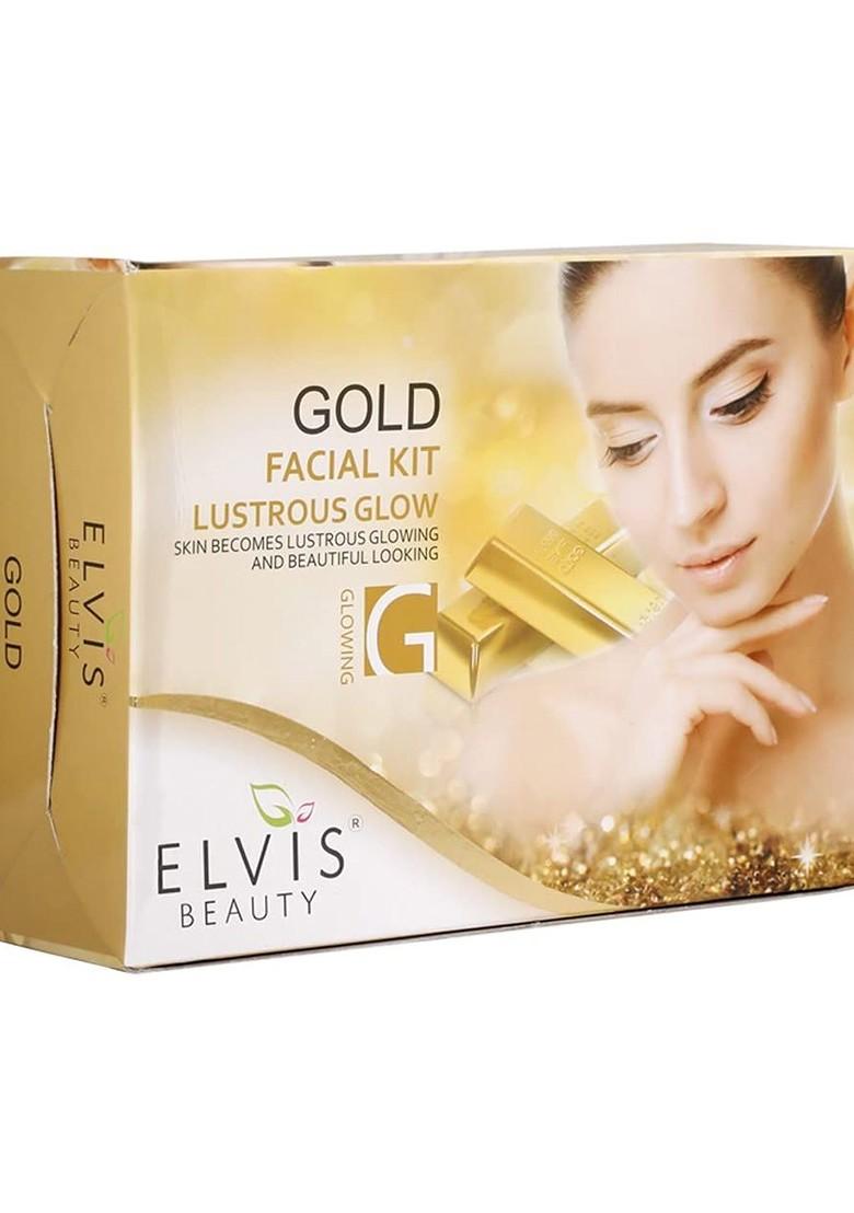 Elvis Beauty Women 5 Steps Gold Facial Kit For Glow Radiant Skin 420 G