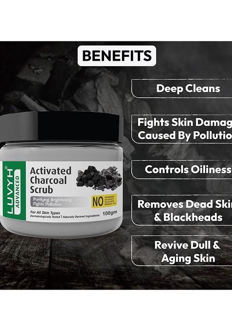 Luvyh Advanced Activated Charcoal Scrub For All Skin Types 100 G