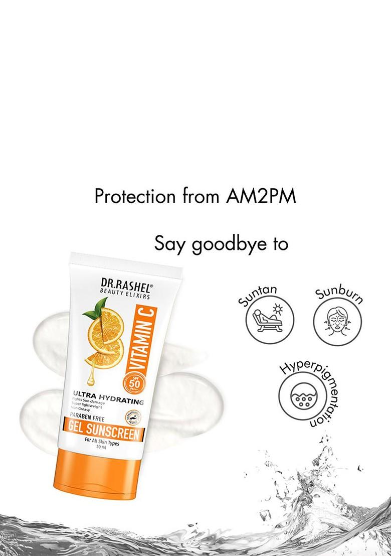 Dr Rashel Ultra Hydrating Vitamin C Spf 50 Pa Face Body Gel Sunscreen Ml