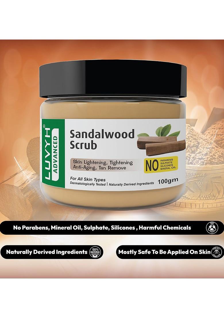 Luvyh Advanced Sandalwood Scrub For Anti Aging Tan Removal 100 G