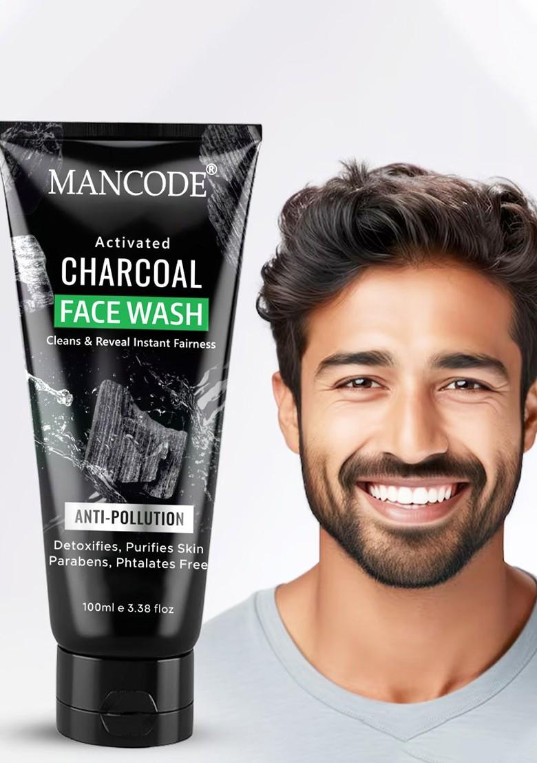 Mancode Men Charcoal Anti Pollution Face Wash For Deep Cleansing Oil Control 100Ml