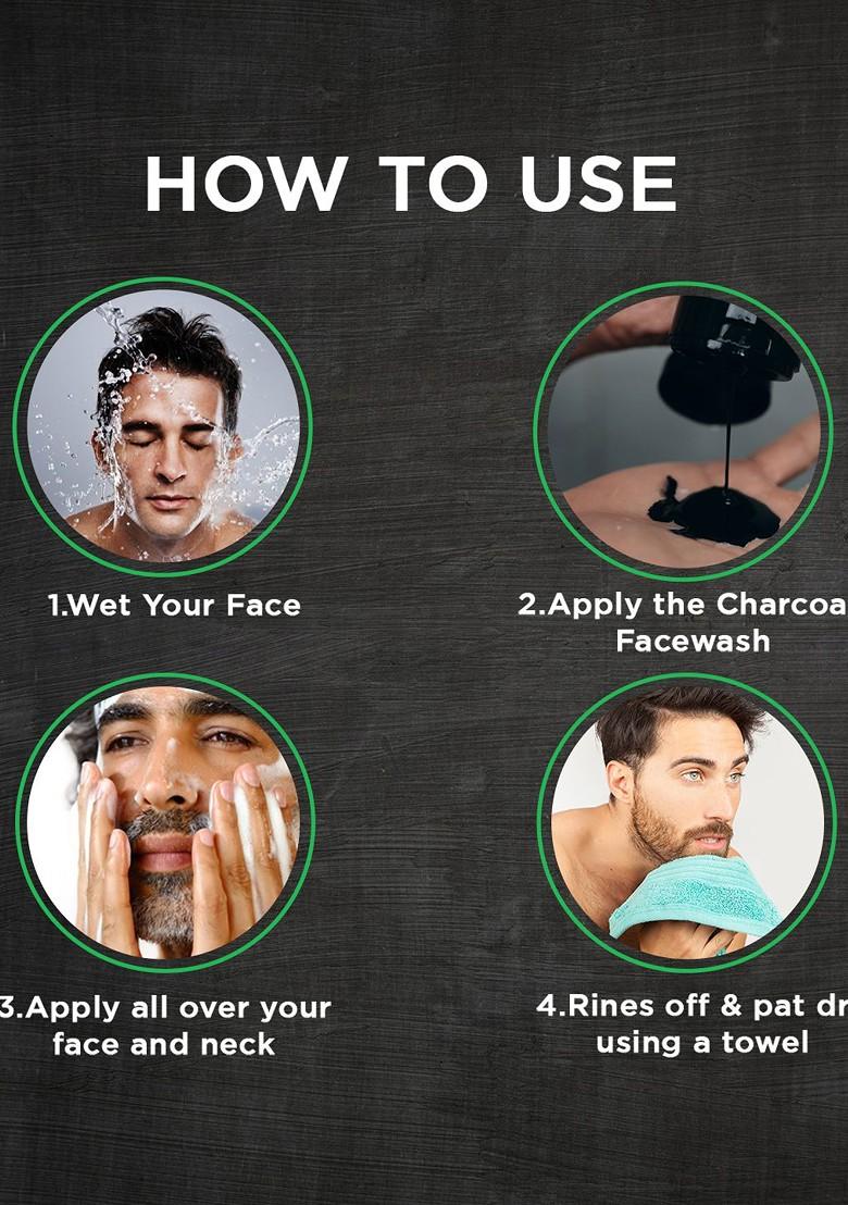 Mancode Men Charcoal Anti Pollution Face Wash For Deep Cleansing Oil Control 100Ml