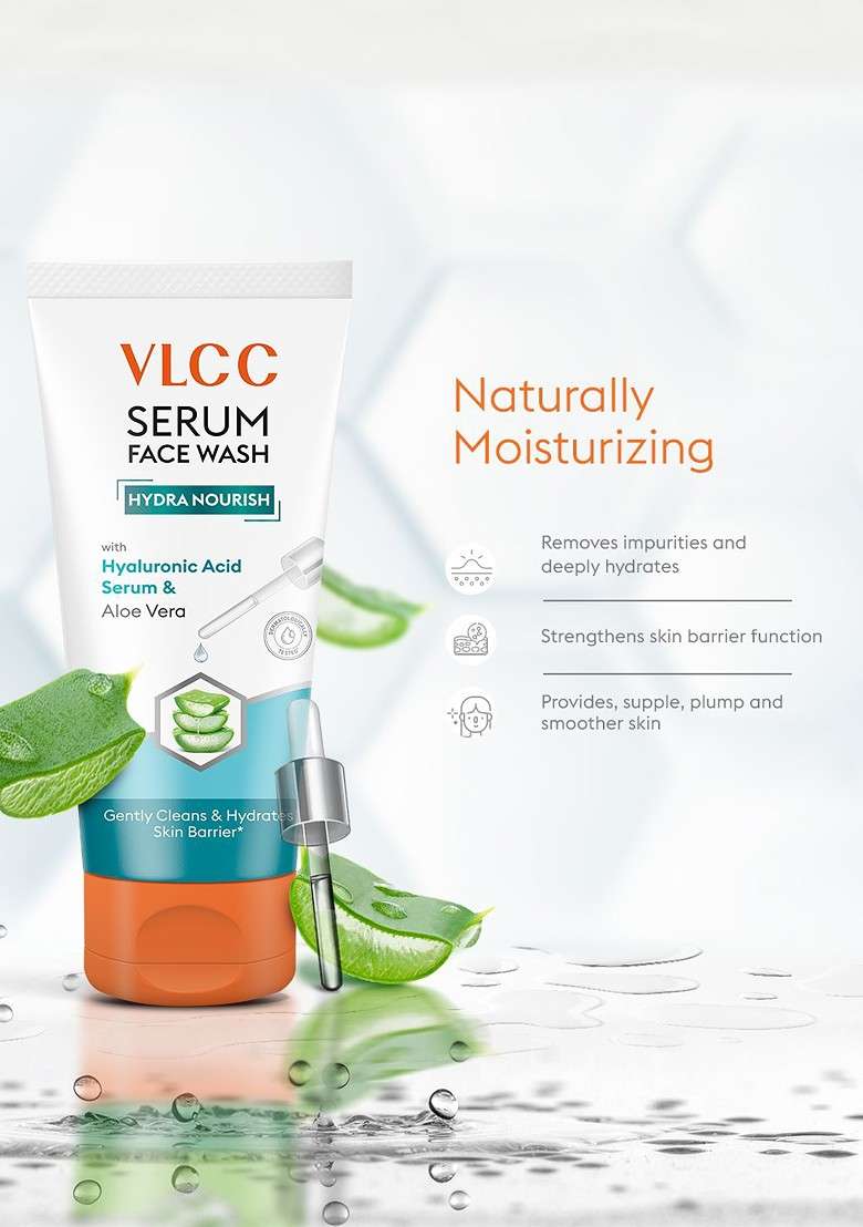 Vlcc Hydra Nourish Serum Face Wash With Hyaluronic Acid Aloe Vera 100Ml - Indya