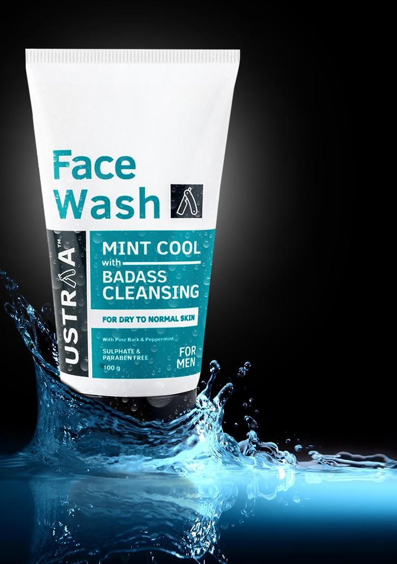 Ustraa Men Mint Cool Dry Skin Face Wash 100G