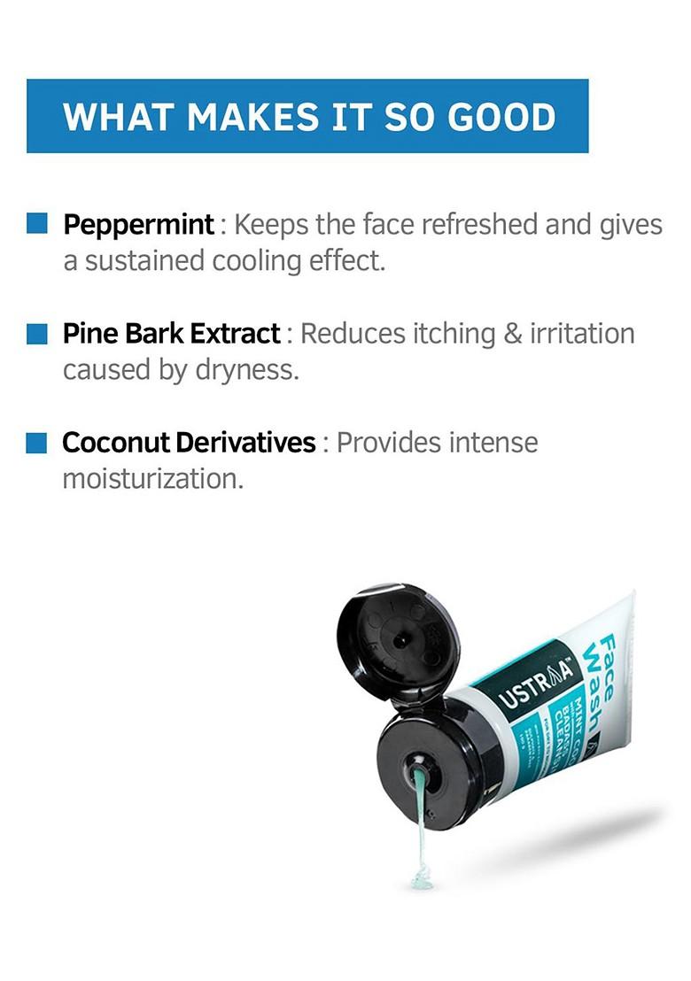 Ustraa Men Mint Cool Dry Skin Face Wash 100G