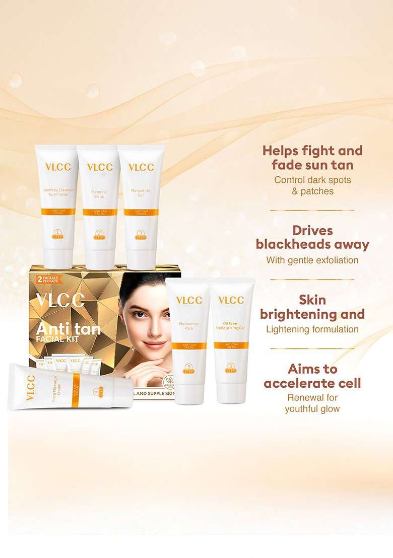 Vlcc Set Of 2 Anti Tan Single Facial Kit - Indya