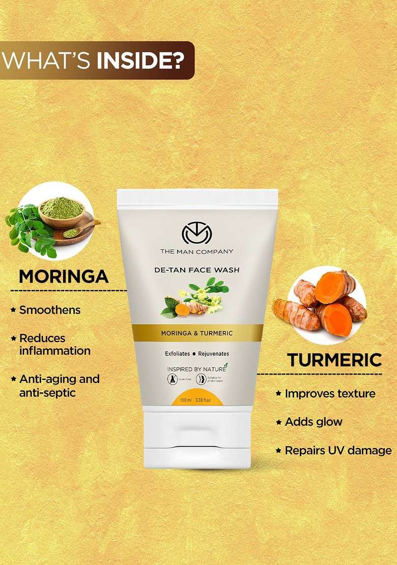 The Man Company Men De Tan Face Wash With Moringa Turmeric 100Ml - Indya