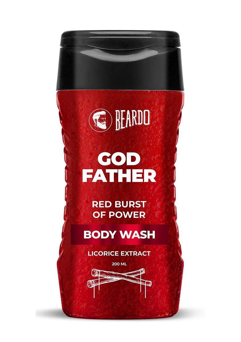 Beardo Men God Father Red Burst Of Power Body Wash With Licorice Extract 200 Ml - Indya