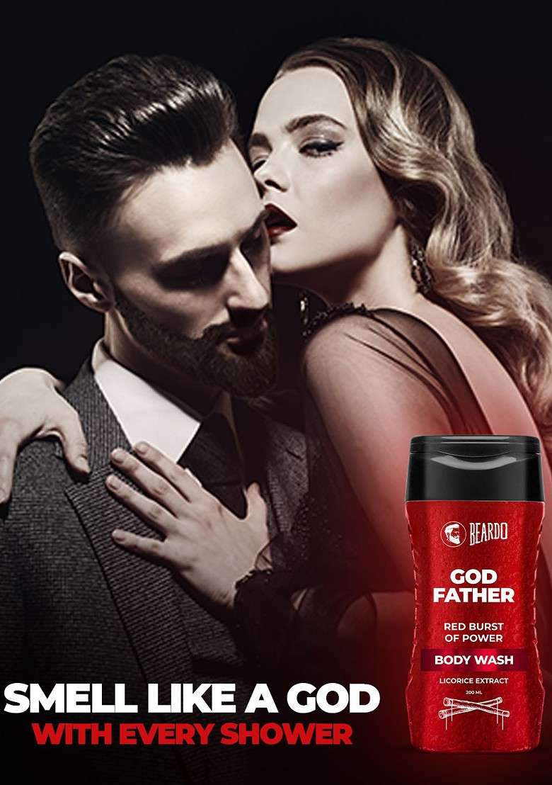 Beardo Men God Father Red Burst Of Power Body Wash With Licorice Extract 200 Ml - Indya