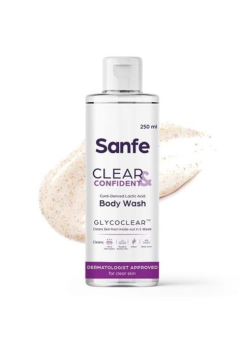 Sanfe Clear Confident Glycoclear Curd Derived Lactic Acid Body Wash 250Ml