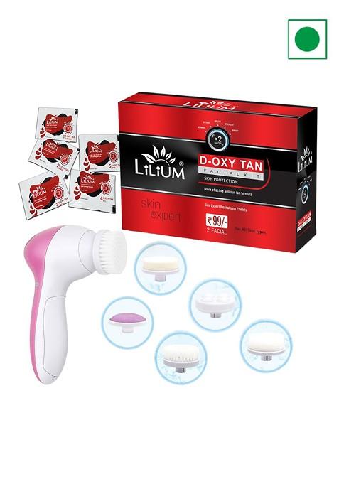 Lilium D Oxy Tan Facial Kit For Effective Anti Sun 60G With 5 In 1 Massager