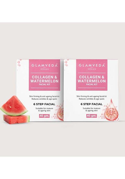 Glamveda Set Of 2 Watermelon Collagen Facial Kit 40Gm Each