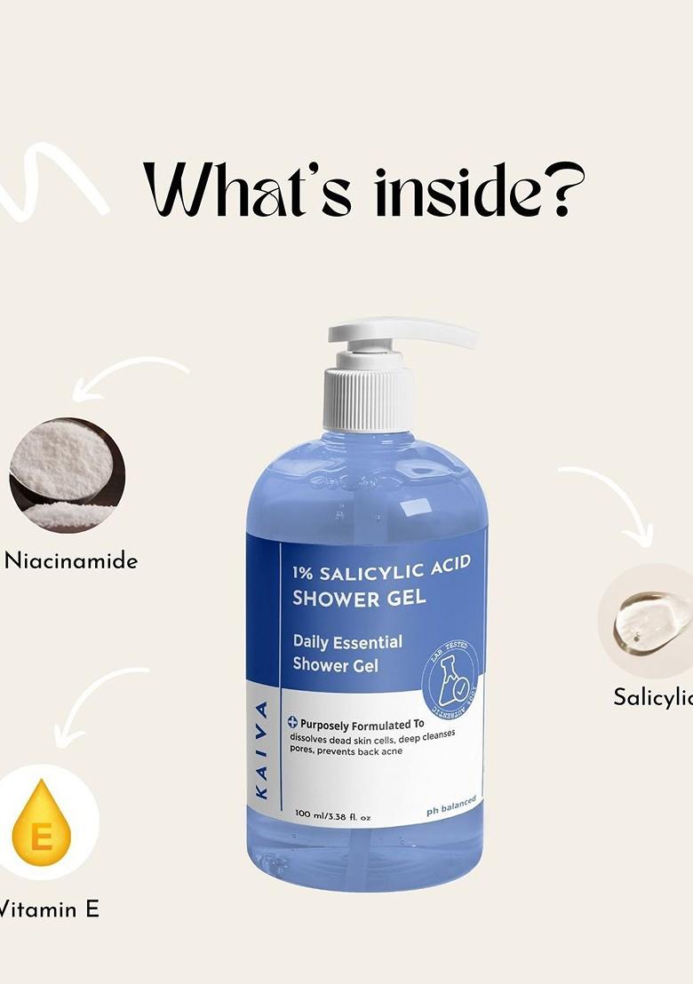 Kaiva 1 Salicylic Acid Shower Gel With Glycolic 100 Ml