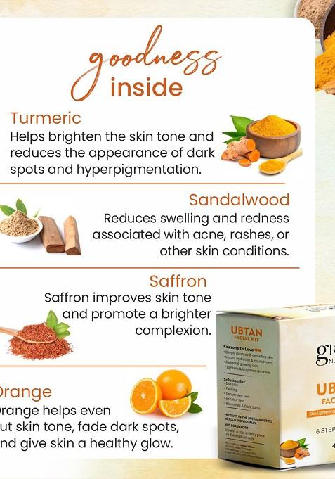 Globus Naturals Ubtan 6 Step Facial Kit For Skin Lightening 40 G