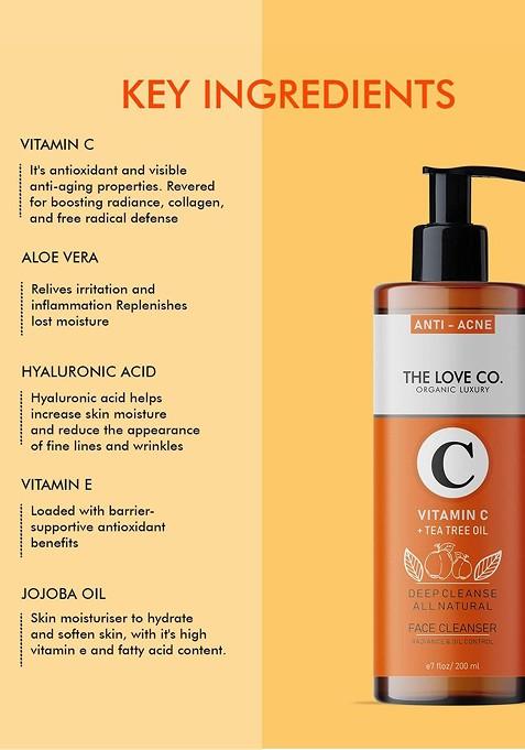 The Love Co Vitamin C Face Cleanser With Hyaluronic Acid 200 Ml