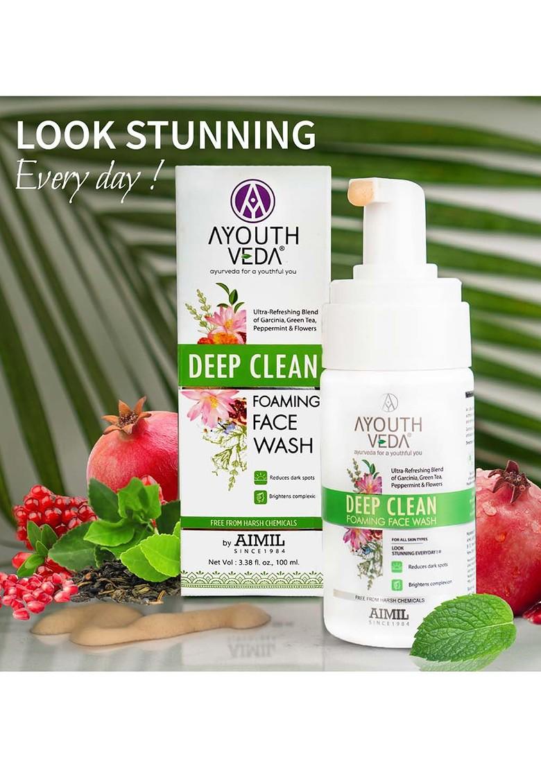 Ayouthveda Deep Clean Foaming Face Wash With Ultra Refreshing Formula 100 Ml