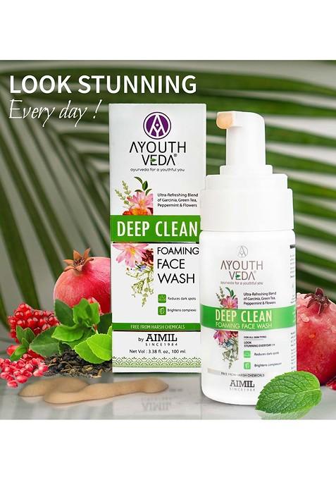 Ayouthveda Deep Clean Foaming Face Wash With Ultra Refreshing Formula 100 Ml